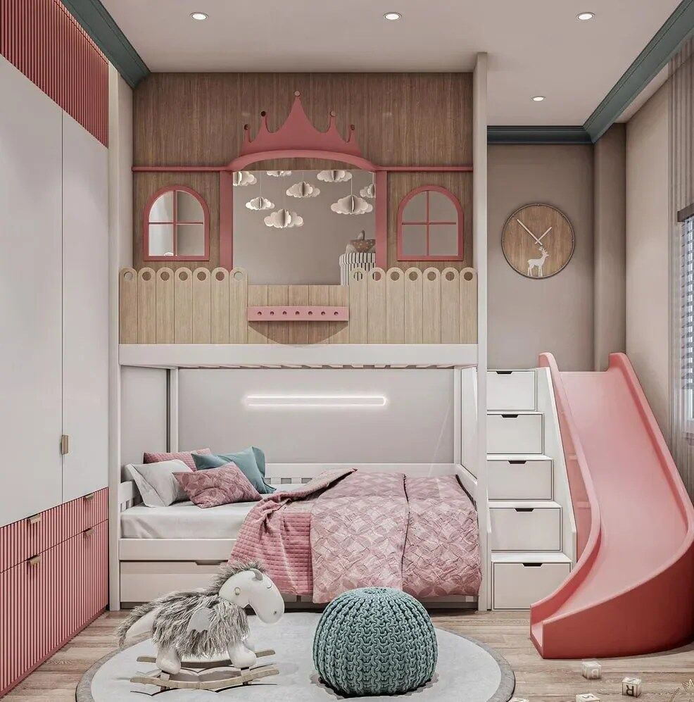 Stylish Bunk Beds with Slide for Girls Pakistan